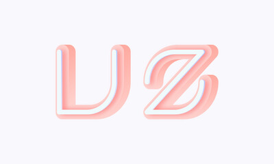 3D isometric premade logo rounded kids store circle monogram alphabet characters