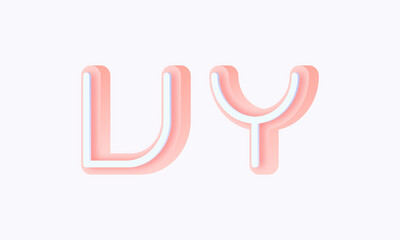 Obraz premium 3D isometric premade logo rounded kids store circle monogram alphabet characters