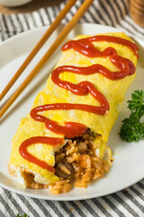 Homemade Japanese Omurice Rice Omelet
