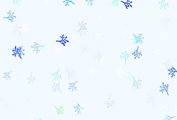 Light Green, Yellow vector doodle backdrop with sakura.