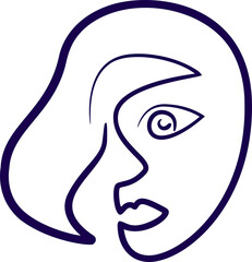 abstract outline face of woman