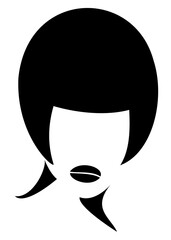 Silhouette of a lady's head. The woman has a stylish hairstyle. The girl has short hair. Vector illustration.