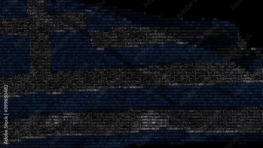 Aufkleber flag of greece made of computer code, looping animation