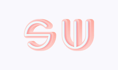 3D isometric premade logo rounded kids store circle monogram alphabet characters