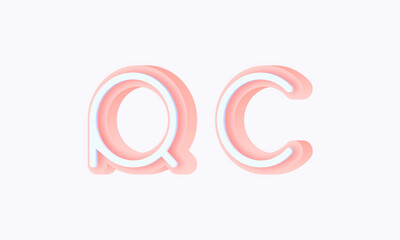 Fototapeta premium 3D isometric premade logo rounded kids store circle monogram alphabet characters