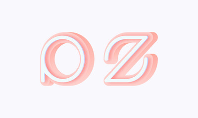 3D isometric premade logo rounded kids store circle monogram alphabet characters