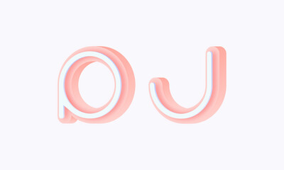 3D isometric premade logo rounded kids store circle monogram alphabet characters