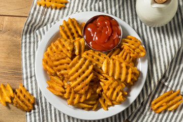 Homemade Greasy Waffle French Fries