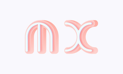3D isometric premade logo rounded kids store circle monogram alphabet characters