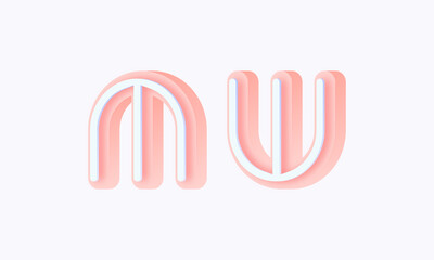 3D isometric premade logo rounded kids store circle monogram alphabet characters