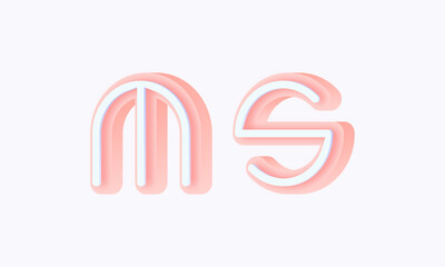 3D isometric premade logo rounded kids store circle monogram alphabet characters