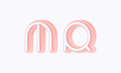 3D isometric premade logo rounded kids store circle monogram alphabet characters