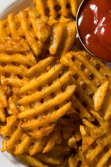 Homemade Greasy Waffle French Fries
