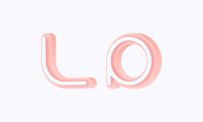 3D isometric premade logo rounded kids store circle monogram alphabet characters