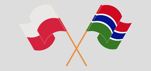 Crossed flags of Poland and the Gambia