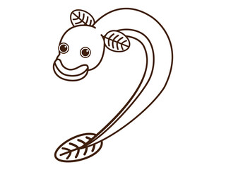 うなぎのイラスト素材_ベクター線画