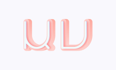 3D isometric premade logo rounded kids store circle monogram alphabet characters