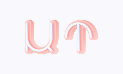 3D isometric premade logo rounded kids store circle monogram alphabet characters