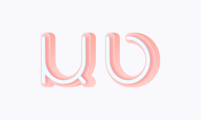 3D isometric premade logo rounded kids store circle monogram alphabet characters