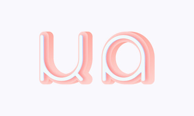 Fototapeta premium 3D isometric premade logo rounded kids store circle monogram alphabet characters