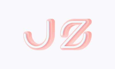 3D isometric premade logo rounded kids store circle monogram alphabet characters