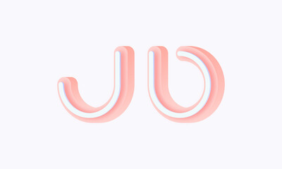 3D isometric premade logo rounded kids store circle monogram alphabet characters