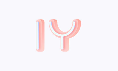 3D isometric premade logo rounded kids store circle monogram alphabet characters