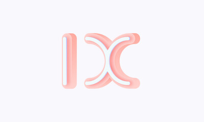 3D isometric premade logo rounded kids store circle monogram alphabet characters