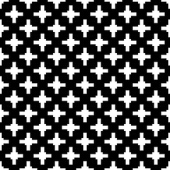 Fototapeta premium Seamless pattern. Folk wallpaper. Figures ornament. Crosses backdrop. Embroidery background. Tribal motif. Plusses image. Digital paper, textile print, web design, abstract illustration. Vector art