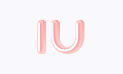 Obraz premium 3D isometric premade logo rounded kids store circle monogram alphabet characters