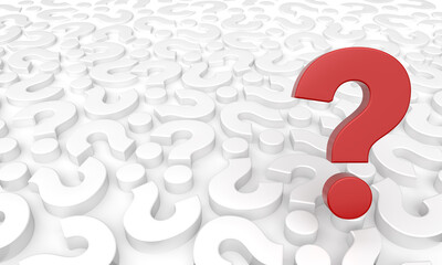 question marks background (3D rendering with a clipping path)