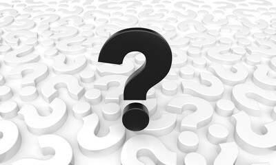 question marks background (3D rendering with a clipping path)