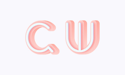 3D isometric premade logo rounded kids store circle monogram alphabet characters