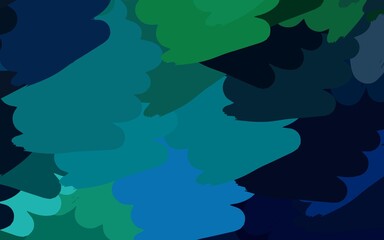 Dark Blue, Green vector background with abstract shapes.