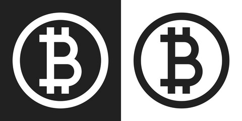 Bitcoin Icon Payment Flat Symbol. Cryptocurrency Logo. Vector Illustration Isolated 