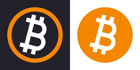 Artistic Orange Bitcoin Icon Payment Flat Symbol. Cryptocurrency Logo. Vector Illustration Isolated 