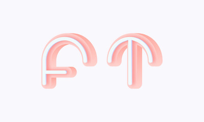 3D isometric premade logo rounded kids store circle monogram alphabet characters