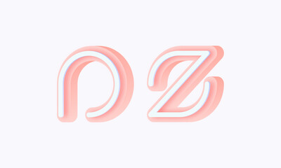 3D isometric premade logo rounded kids store circle monogram alphabet characters