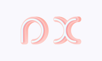 3D isometric premade logo rounded kids store circle monogram alphabet characters