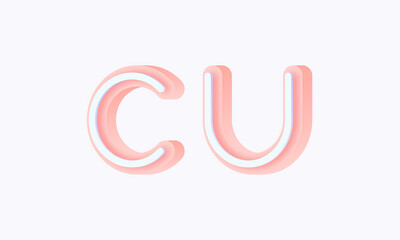 3D isometric premade logo rounded kids store circle monogram alphabet characters