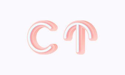 3D isometric premade logo rounded kids store circle monogram alphabet characters