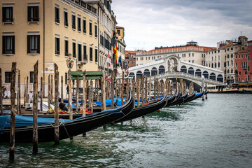Fototapeta na wymiar parking lot for gondolas in Venice