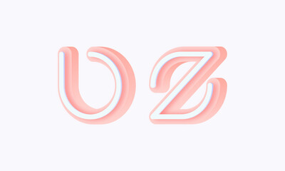 3D isometric premade logo rounded kids store circle monogram alphabet characters