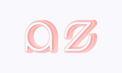 3D isometric premade logo rounded kids store circle monogram alphabet characters