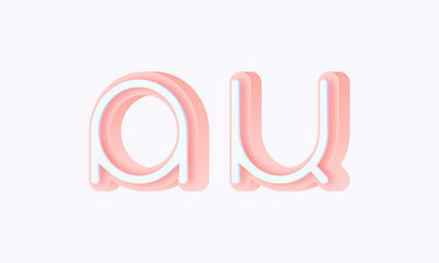 3D isometric premade logo rounded kids store circle monogram alphabet characters