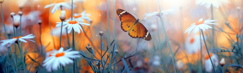 Monarch, Danaus plexippus, butterfly in nature habitat. © blackdiamond67