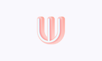 3D isometric premade logo rounded kids store circle monogram alphabet characters