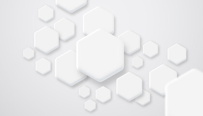 Abstract white 3d geometric shape background