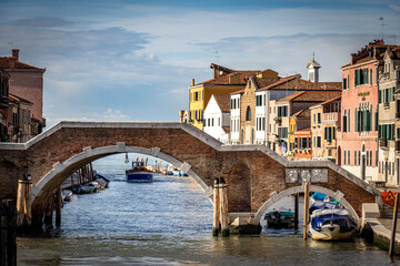 Fototapeta na wymiar Ponte di Tre Archi in Venice