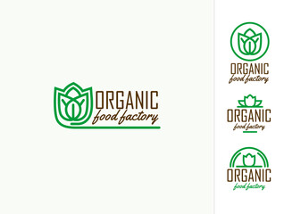 Organic logo template. Vector element for your design, identity, corporation, shop. Organic food labels and elements